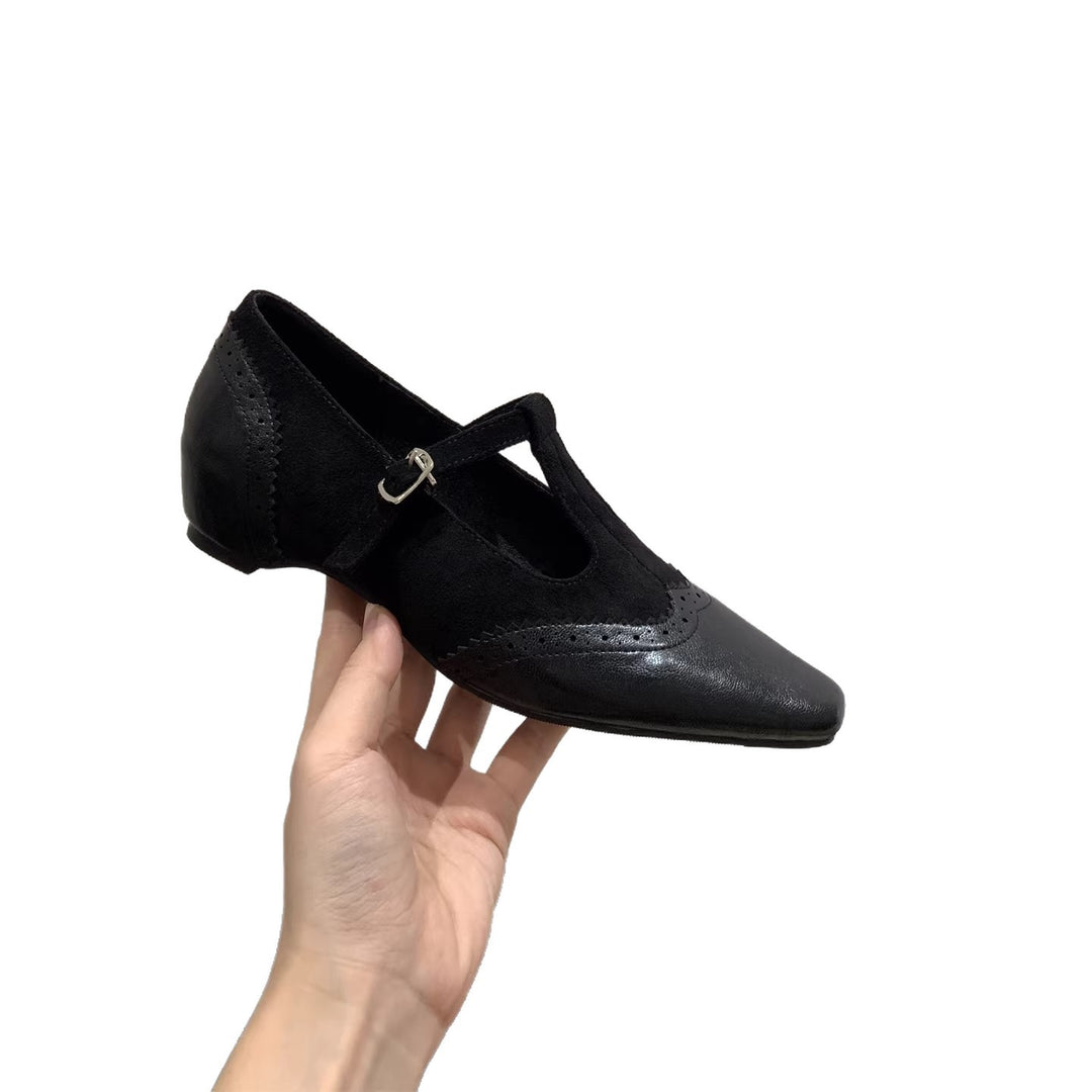 Damen elegante Schnürschuhe mit modischer Schnallenverzierung EB