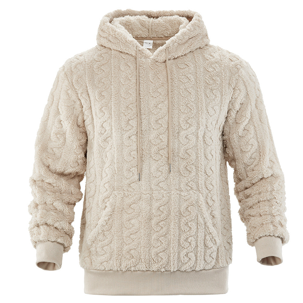 Damen Warmes Kapuzenpullover mit strukturiertem Wabenmuster EB