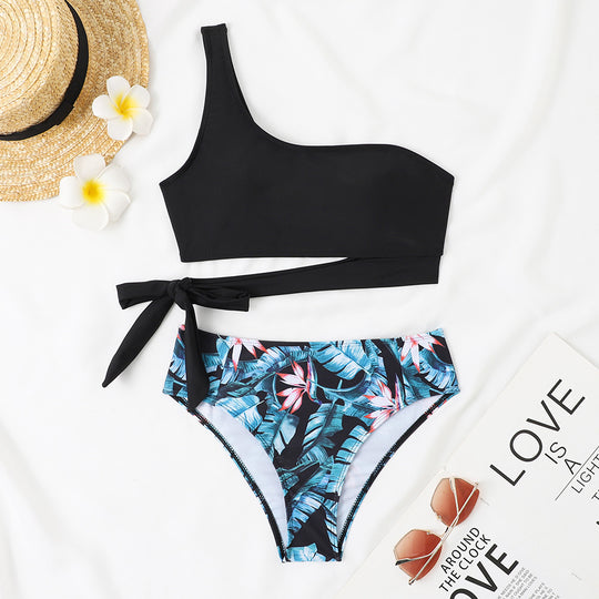 Damen Asymmetrischer Bikini mit verstellbarem Bindegurt EB