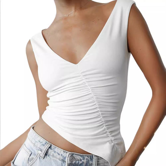 Damen figurbetontes Top mit Rüschendetails EB