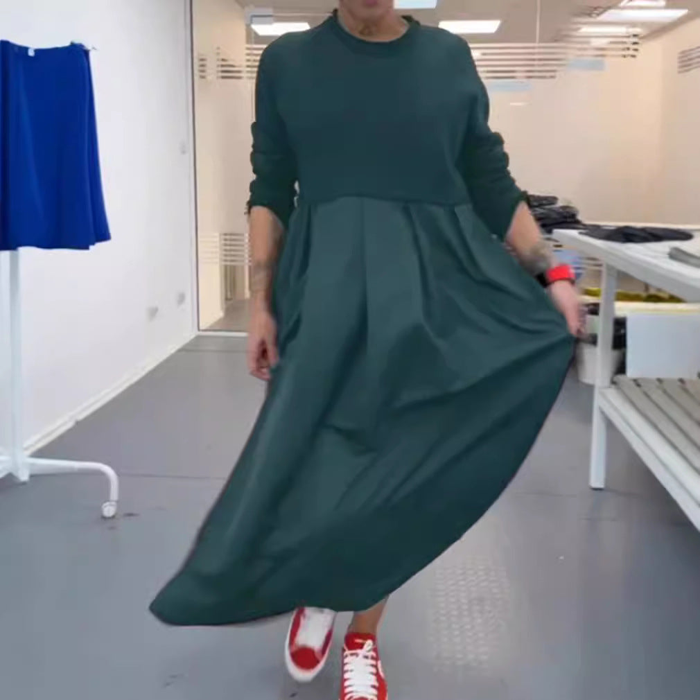 Damen Maxikleid mit lässigem Schnitt und praktischem Taillenregulierungsband Heidi-Mode