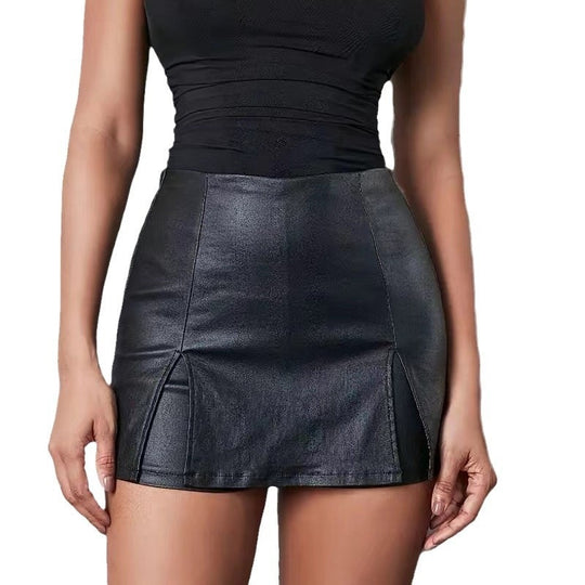 Damen Designer Minirock mit modernen Schnitt und stilvollen Seitenschlitzen EB