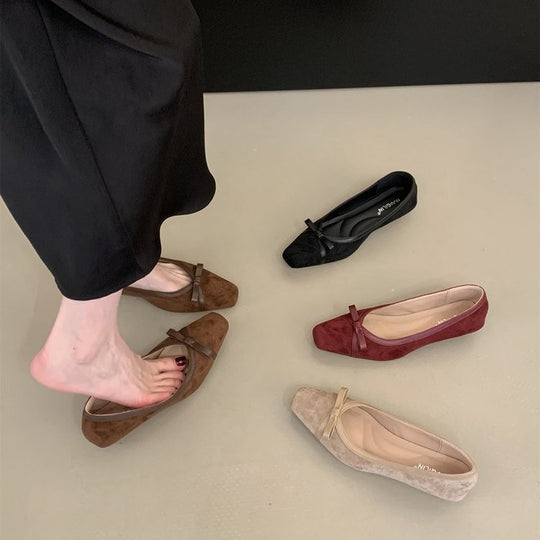 Damen elegante Mokassins mit dekorativem Schleifenakzent EB