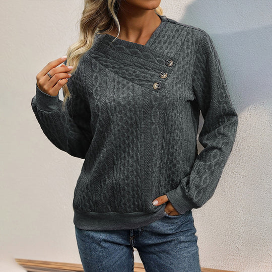 Damen Strickpullover mit dekorativen Knöpfen EB