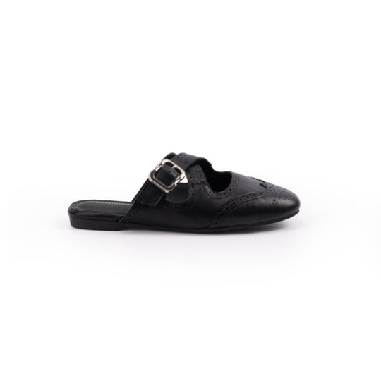 Damen elegante Slip-On Sandalen mit modischem Schnallenverschluss und perforierter Oberfläche EB