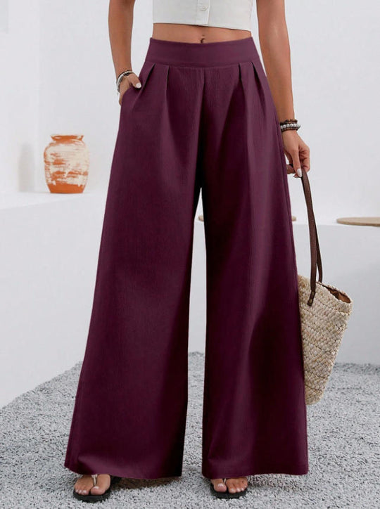 Damen Elegante und weite Bundfaltenhose EB