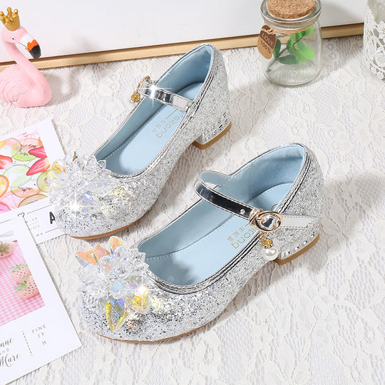 Mädchen Ballerinas mit funkelnden Kristallblüten und Glitzer EB