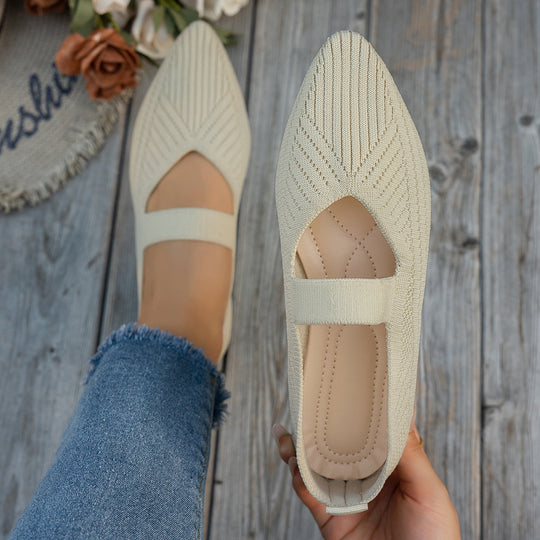 Damen Elegante Ballerinas mit durchbrochenem Design und atmungsaktivem Obermaterial EB