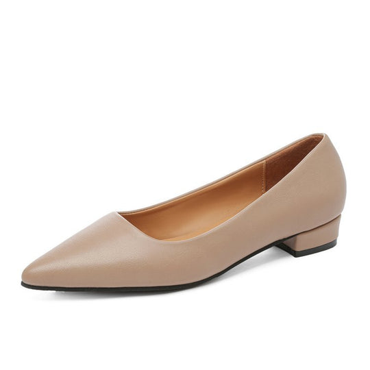 Damen elegante spitze Ballerinas mit bequemem Blockabsatz EB