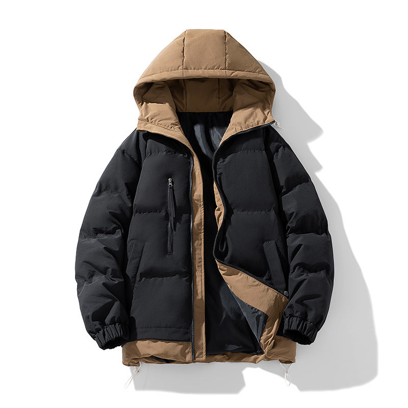 Unisex  reversible insulated hooded puffer jacket with zip utility pockets EB