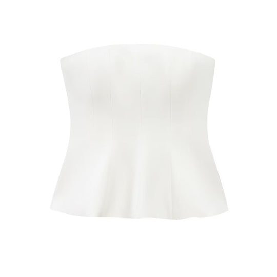 Damen Bustier-Oberteil mit figurformendem Schnitt und elegantem Plissee EB