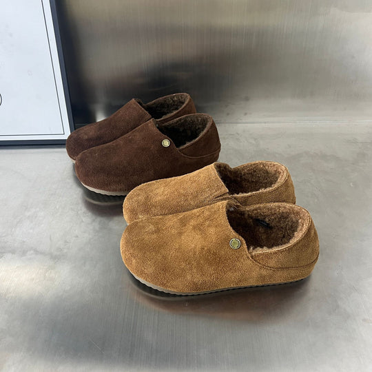 Damen Komfortable Clogs aus hochwertigem Wildleder mit kuscheligem Innenfutter EB