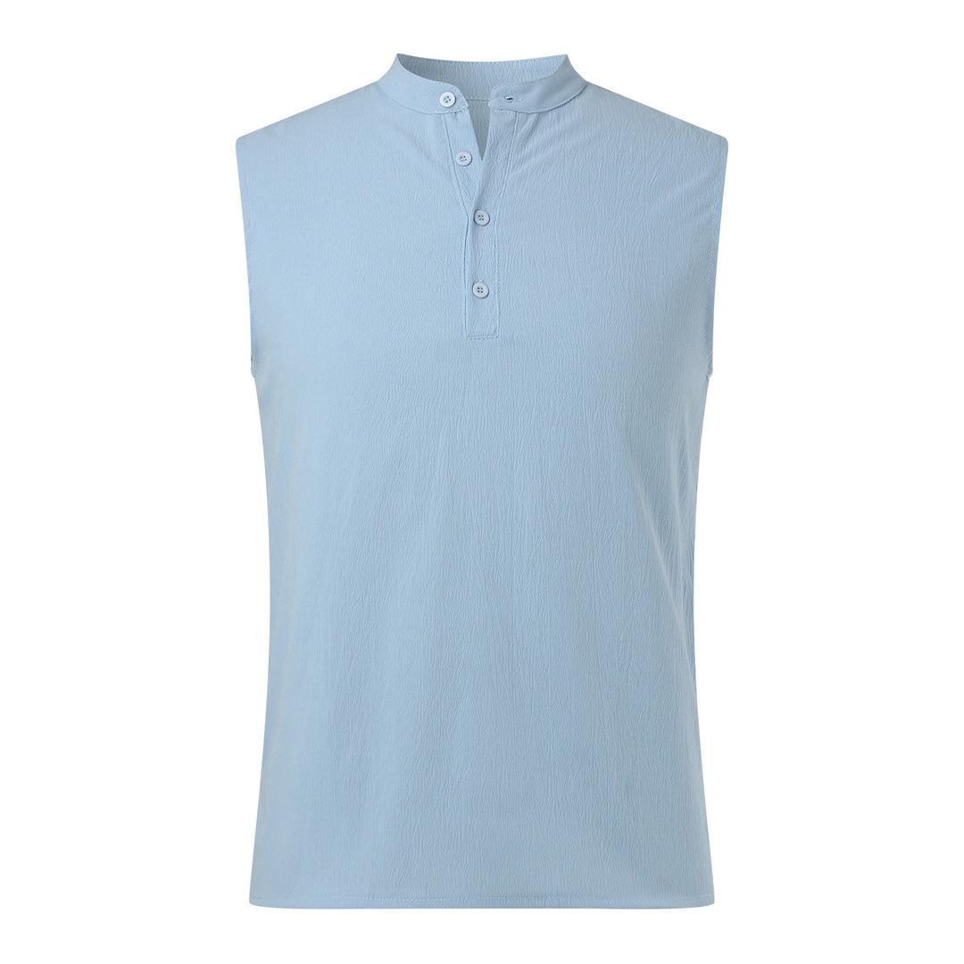 Herren Ärmelloses Henley-Shirt aus atmungsaktivem und leichtem Material EB