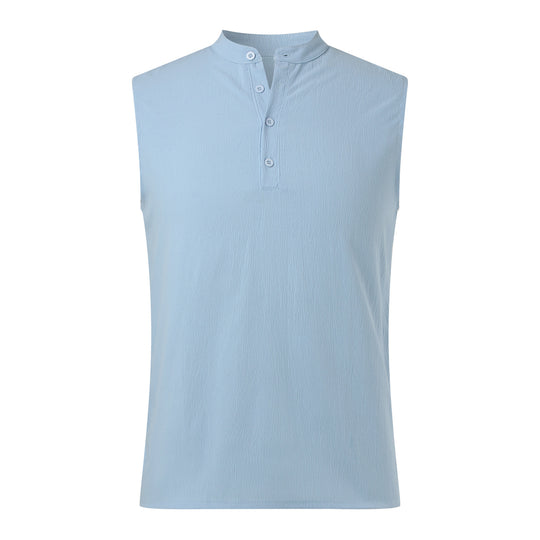 Herren Ärmelloses Henley-Shirt aus atmungsaktivem und leichtem Material EB