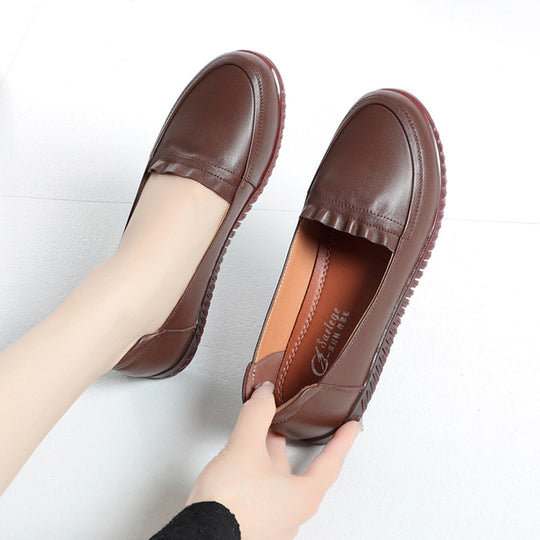 Damen Bequeme Mokassins mit elastischem Fußbett und elegantem Riemendesign EB