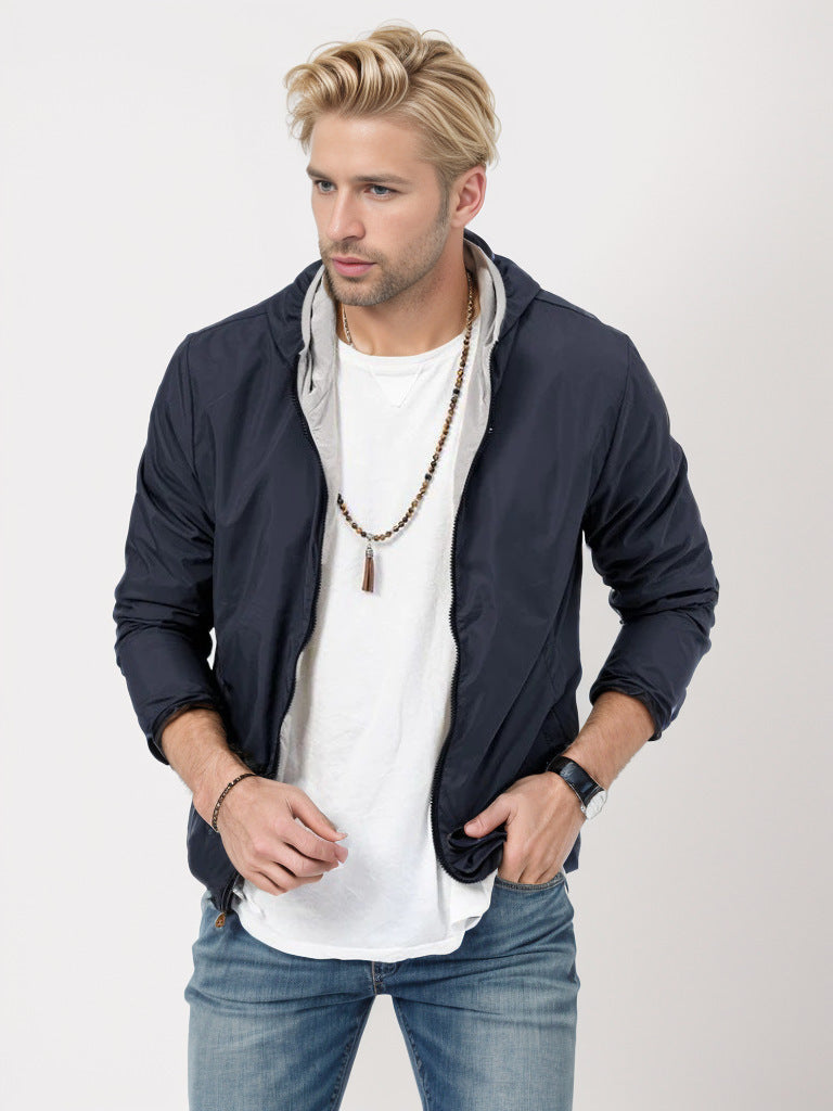 Herren leichte Übergangsjacke mit verstellbarer Kapuze EB