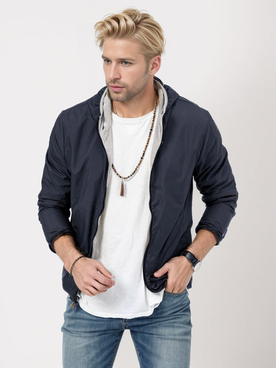 Herren leichte Übergangsjacke mit verstellbarer Kapuze EB