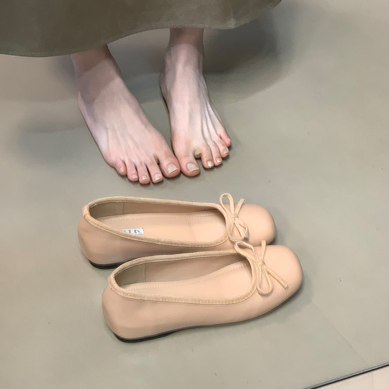 Damen Ballerinas mit dekorativer Schleifenverzierung und bequemer Sohle EB