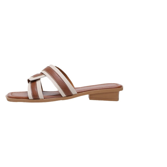 Damen Modische Riemensandalen mit bequemer Sohle und eleganten Überkreuz-Riemen EB