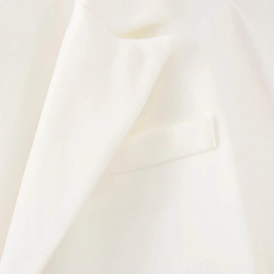 Damen elegante Longjacke mit fransigen Details EB