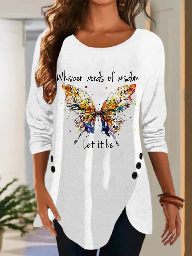 Damen Langärmeliges Oversize-Sweatshirt mit abstraktem Aquarell-Mosaikprint EB