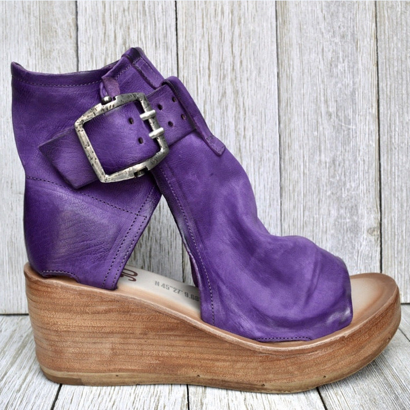 Damen Wedge-Sandaletten mit verstellbarem Schnallenverschluss und komfortablem Fußbett EB