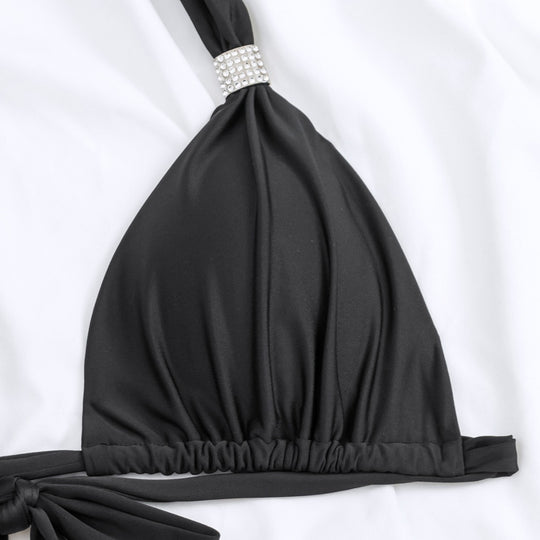 Damen Triangel-Bikini mit elegantem Metallverschluss und hohem Beinausschnitt EB