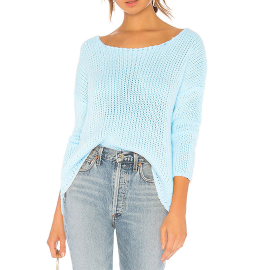 Damen luftiger Strickpullover mit weitem Schnitt und modernen Details EB