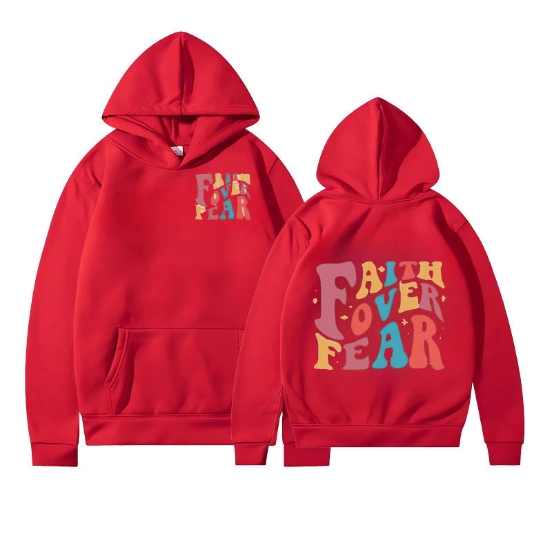 Damen Kapuzenpullover mit kreativem Schriftzug und weichem Innenfleece EB