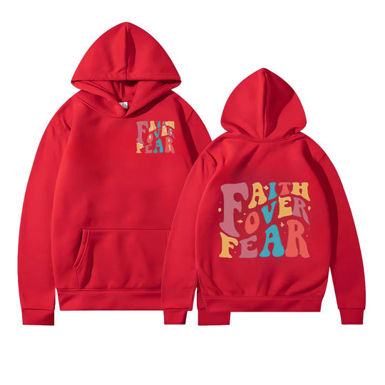 Damen Kapuzenpullover mit kreativem Schriftzug und weichem Innenfleece EB