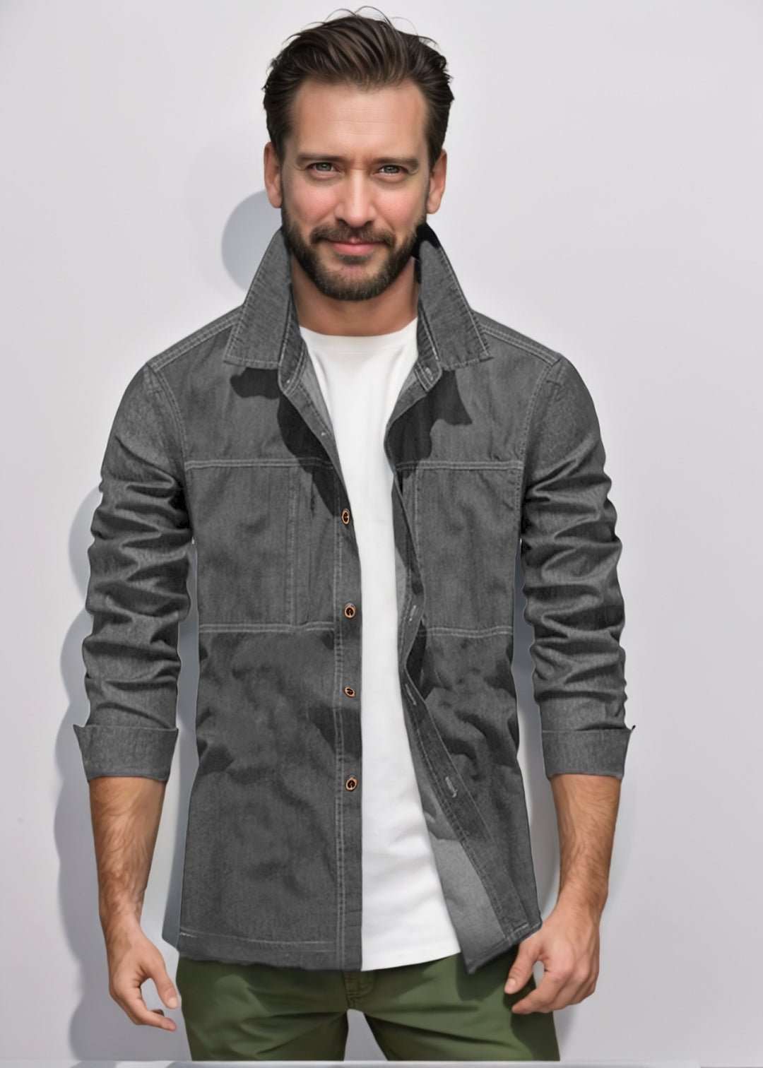 Herren lässige Utility-Jacke mit praktischen Taschen und stylischem Schnitt EB