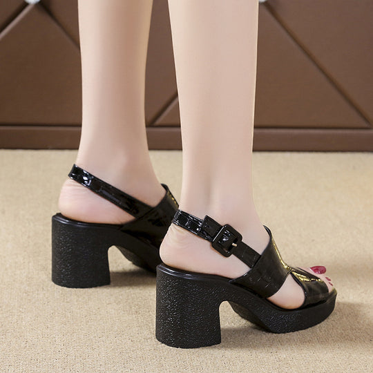 Damen modische Sling-Sandalen mit elegantem Blockabsatz und stilvollem Obermaterial EB