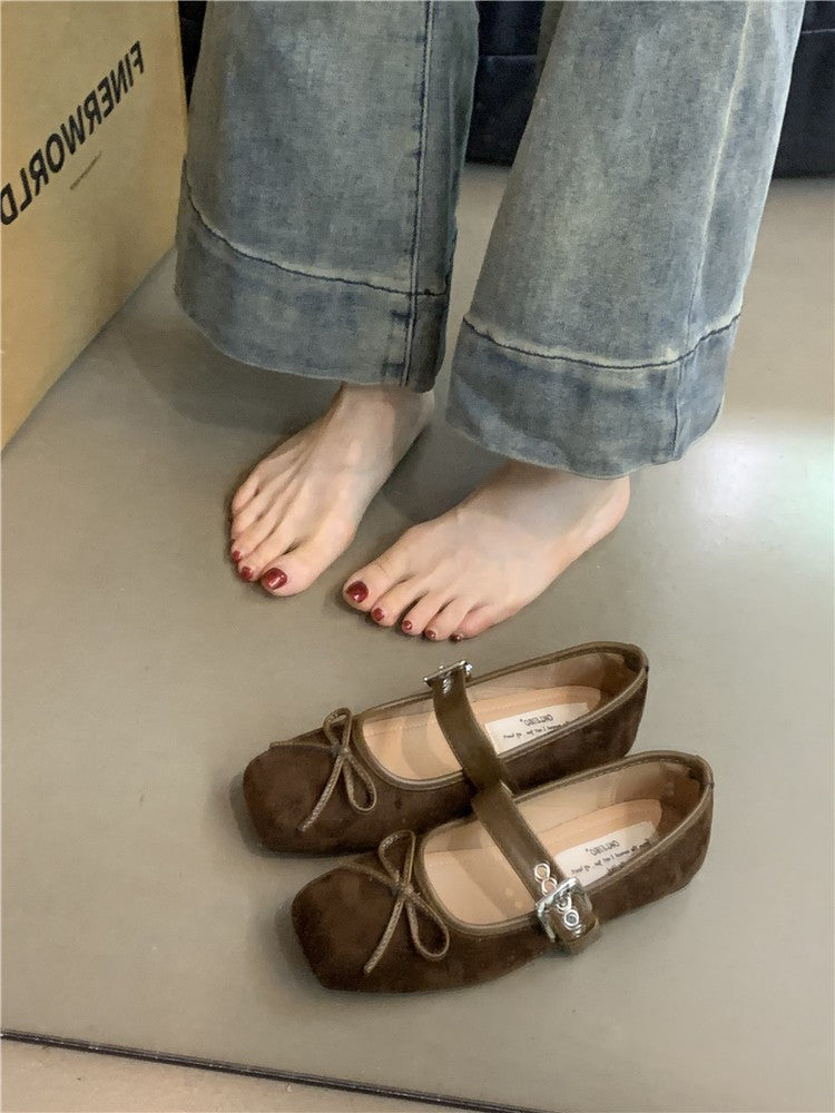 Damen Ballerinas mit modischem Schnallen-Detail und bequemem Fußbett EB