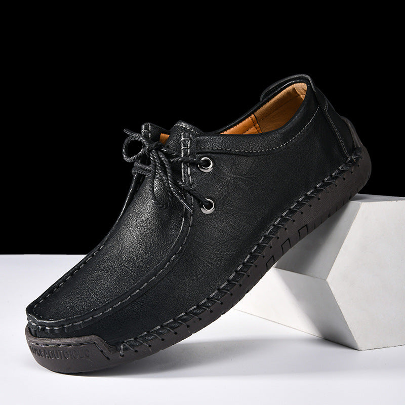 Herren Schnürschuhe im Mokassin-Stil mit rutschfester Sohle und handgenähter Verarbeitung EB