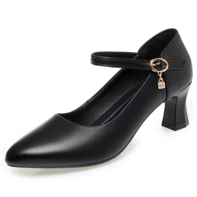 Damen Mary Jane Pumps mit komfortablem Blockabsatz und modischem Schnallenakzent EB