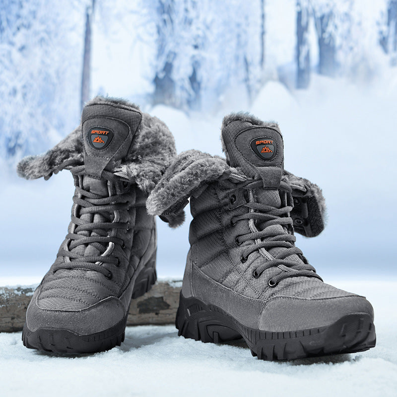 Damen Warm gefütterte Winterstiefel mit rutschfester Sohle und hohem Schaft EB