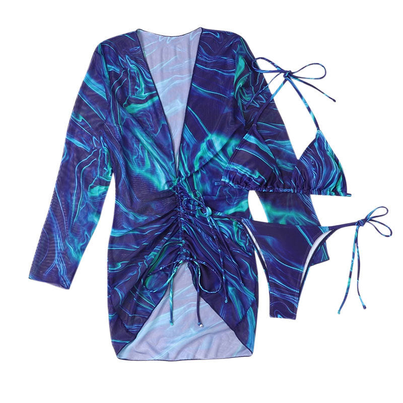 Damen Bademode Set mit elegantem Wickeldesign und verspieltem Bikini EB
