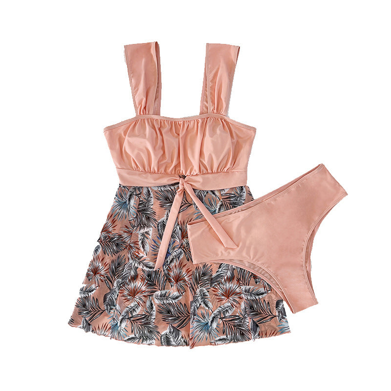 Damen Badeoberteil mit floralem Rock-Design und verstellbaren Trägern EB