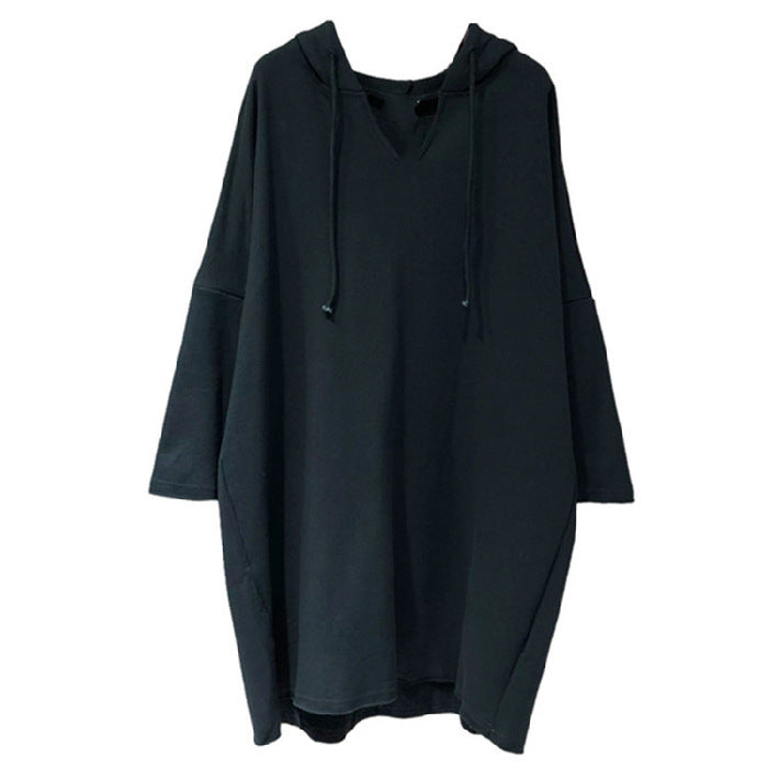 Damen Hoodie-Kleid mit großzügigem Schnitt und Kapuze EB
