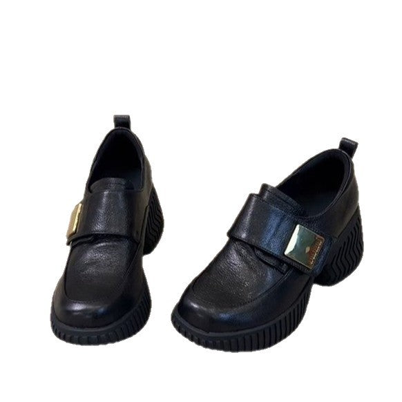 Damen modische Clogs mit stabiler Plattformsohle und edlem Schnallenakzent EB