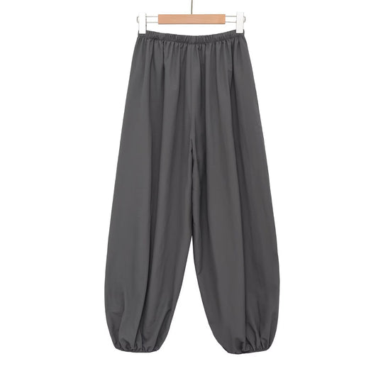 Damen Sportliche Sweatpants mit elastischem Bund und weiten Beinen EB