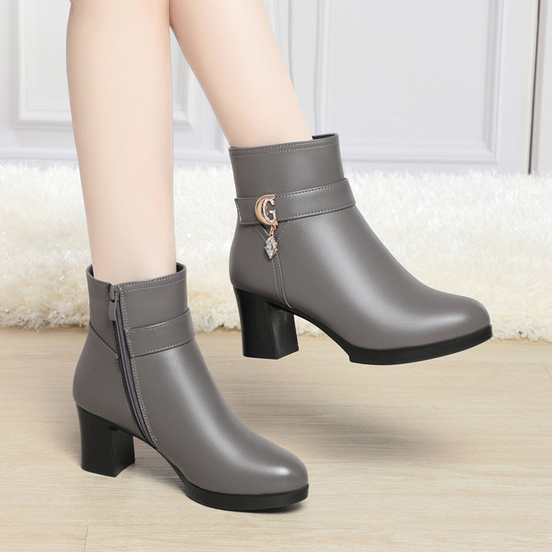 Damen Elegante Stiefeletten mit modischem Schnallen-Detail EB