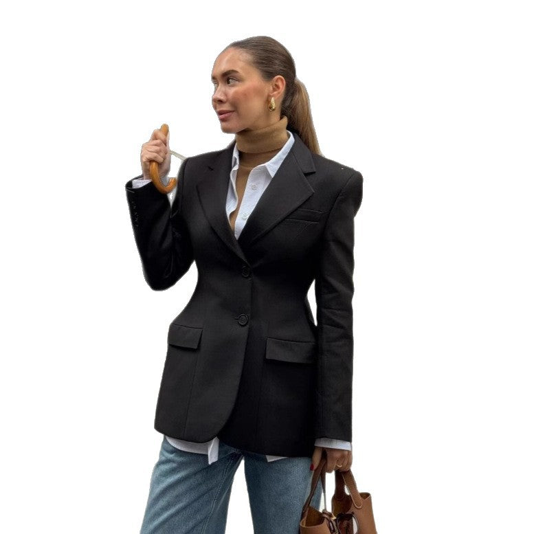 Damen Oversized Blazer mit elegantem Schnitt und markanten Details EB