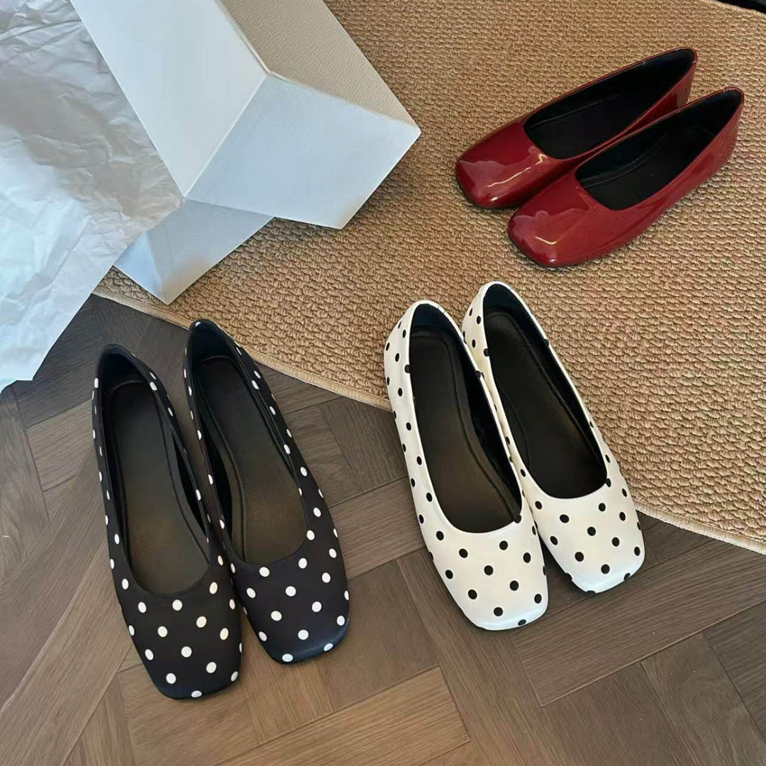 Damen Ballerinas mit elegantem Punktdesign und komfortablem Fußbett EB