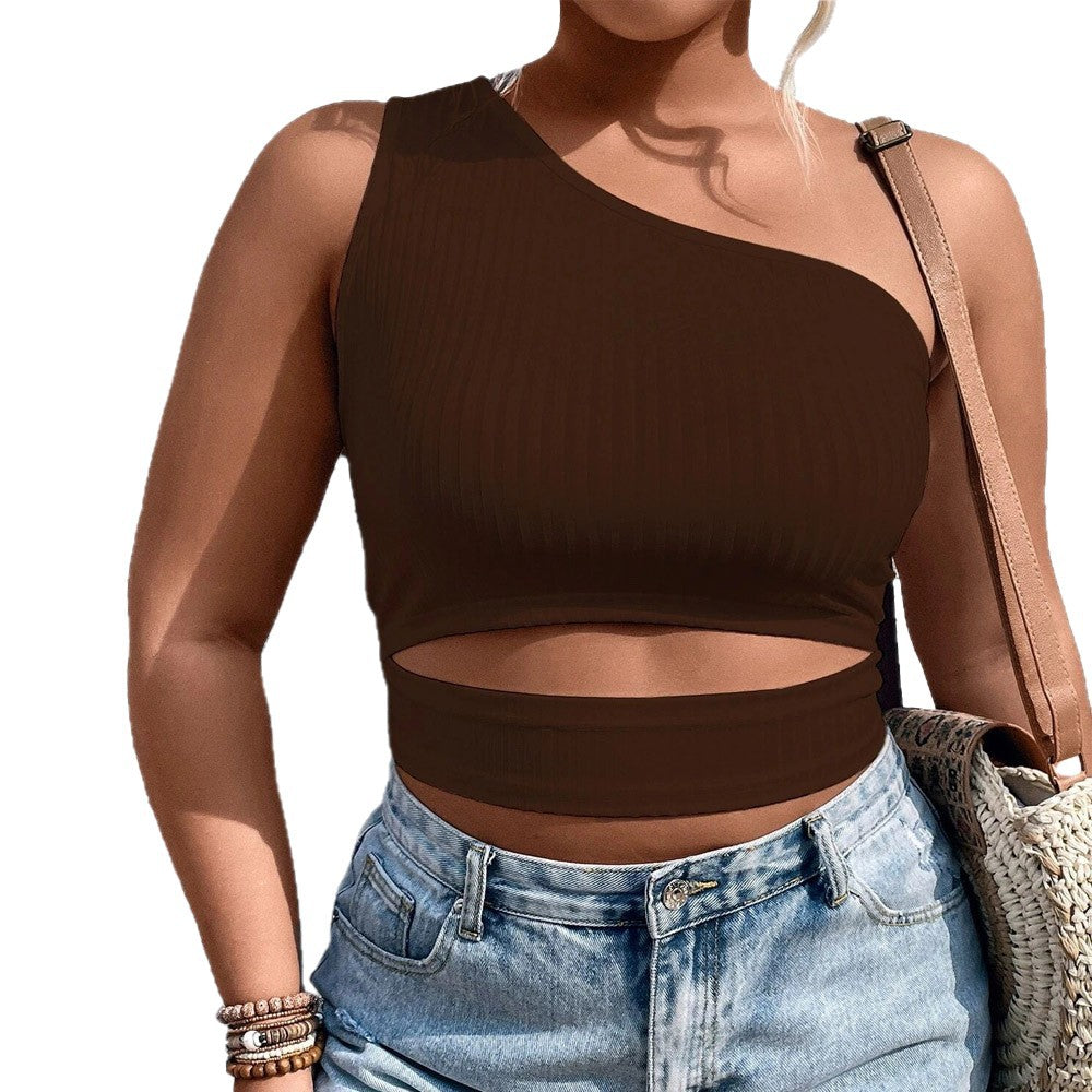 Damen Crop-Top mit asymmetrischem Schnitt und Cut-Out-Details EB