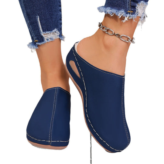 Damen Bequeme Clogs mit seitlichen Einschnitten und weichem Fußbett EB