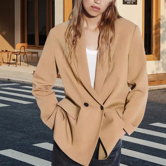 Damen Eleganter Blazer mit doppelt geknöpften Lappen EB