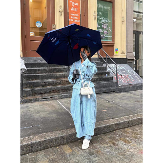 Damen Trenchcoat mit gestreiftem Design und Bindegürtel EB