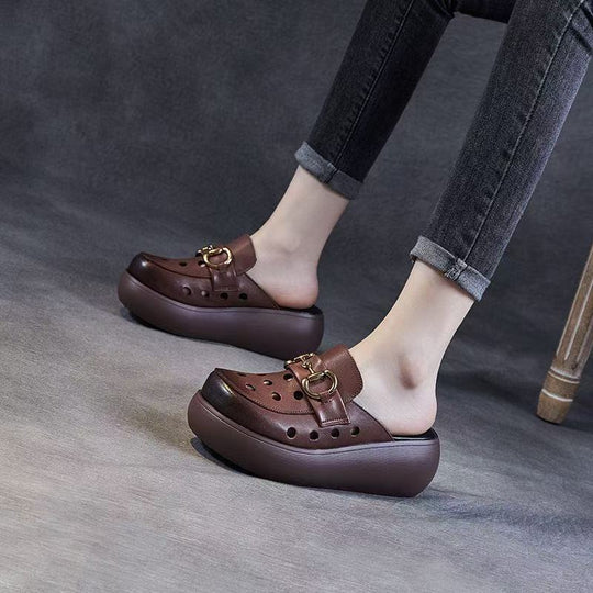 Damen Modische Clogs mit elegantem Schnallen-Design EB