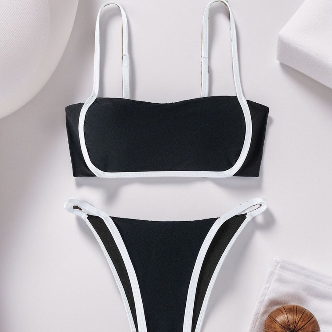 Damen Modischer Bikini mit elastischen Trägern EB